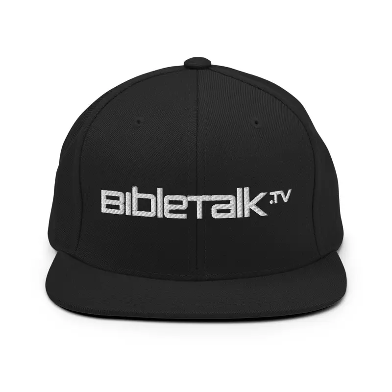 Snapback BT hat with white stitches